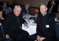 Bishop John M. D’Arcy joined the noted theologian and neuroscientist, Father Tad Pacholczyk, at the Sept. 11 banquet where Father Pacholczyk spoke on “Science at the Service of Life.”