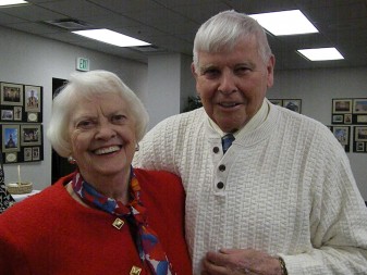 Pat and John Gaughan pose for a photo at a retirement celebration on Jan. 6 for John at the Archbishop Noll Catholic Center. He retires after serving 39 of his 57 years as teacher and coach in the Catholic school system in the Diocese of Fort Wayne-South Bend. At the reception, Bishop John M. D’Arcy thanked Gaughan for his service and dedication.