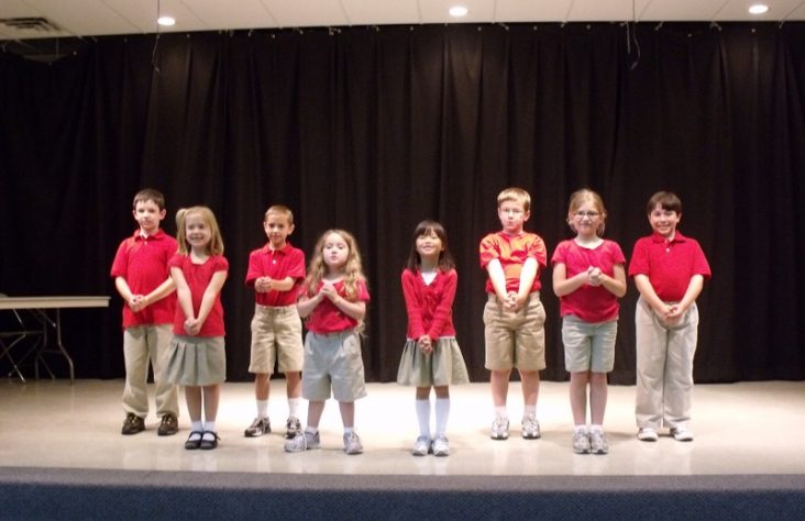 Students of Mandarin Chinese perform at St. Michael School