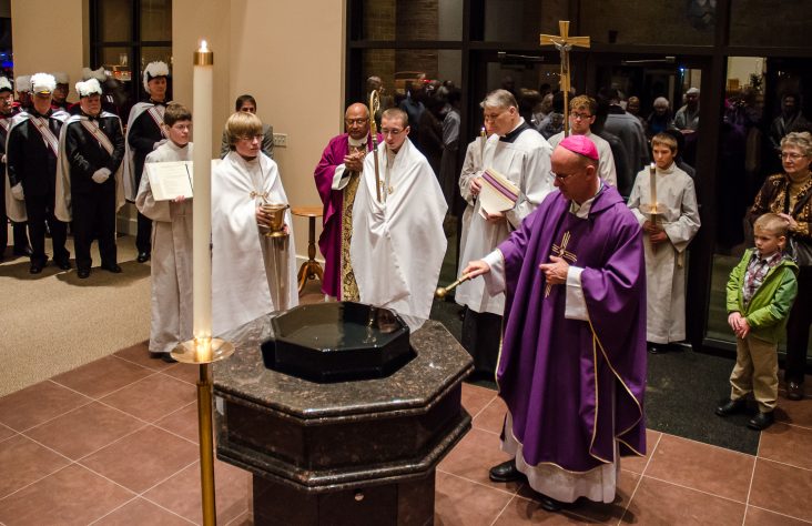 Bishop Rhoades blesses and dedicates new addition at Immaculate Conception Church