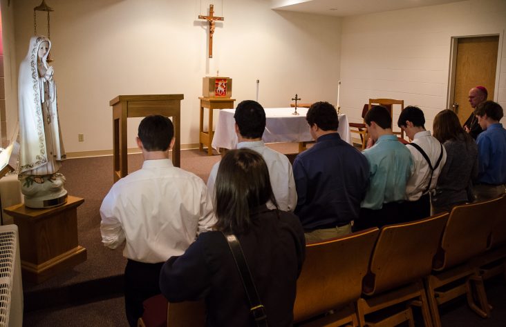 Question-answer session, Mass — Bishop Dwenger students get  quality time with Bishop Rhoades