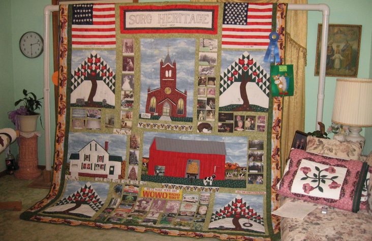 Quilt covers eight generations of family history