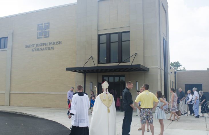 Long-awaited gymnasium blessed by Bishop Rhoades