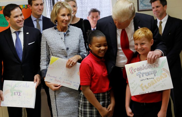 Trump visits Catholic school in Florida to show school choice support