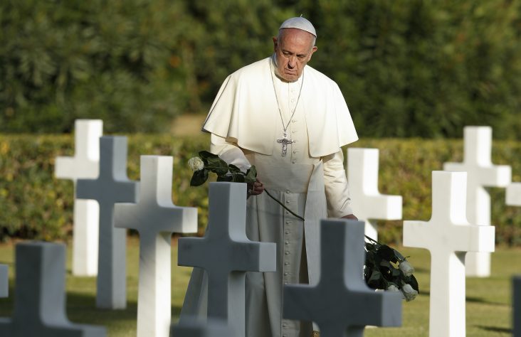 War brings only death, cruelty, pope says at U.S. military cemetery
