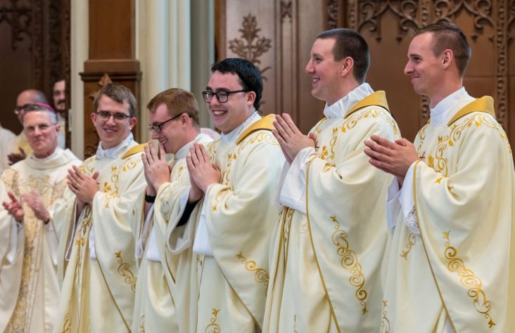 Five diocesan priests ordained, largest number in 43 years