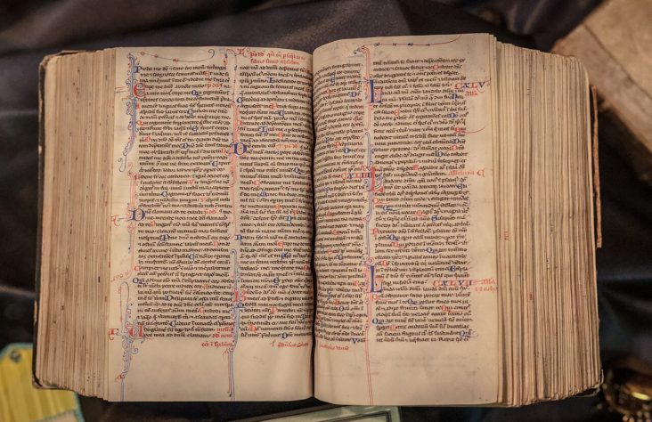 Handwritten Bible from 13th century at Cathedral Museum
