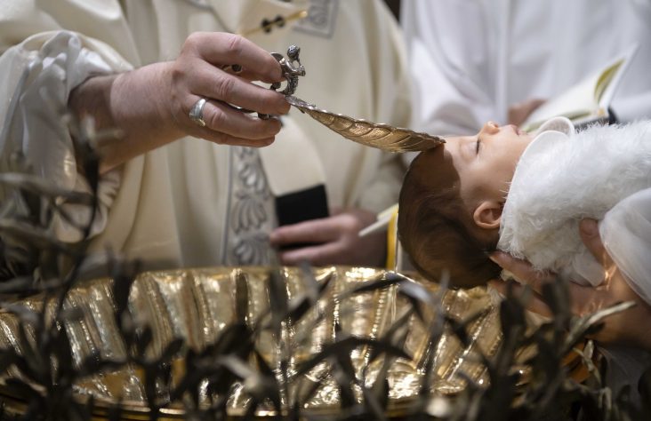 Baptism is first step on path of humility, pope says