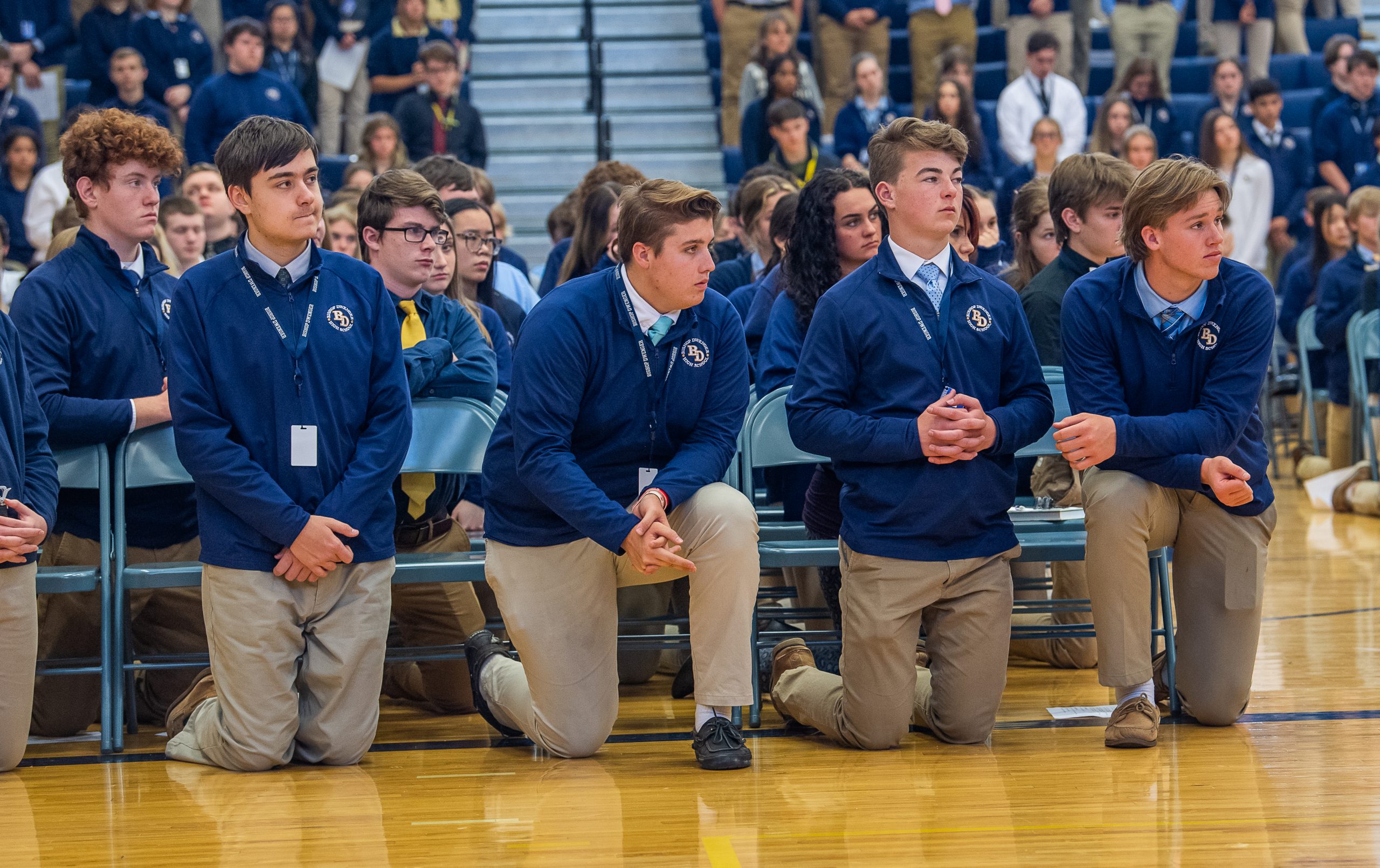 Student interaction highlight of pastoral visit to Dwenger